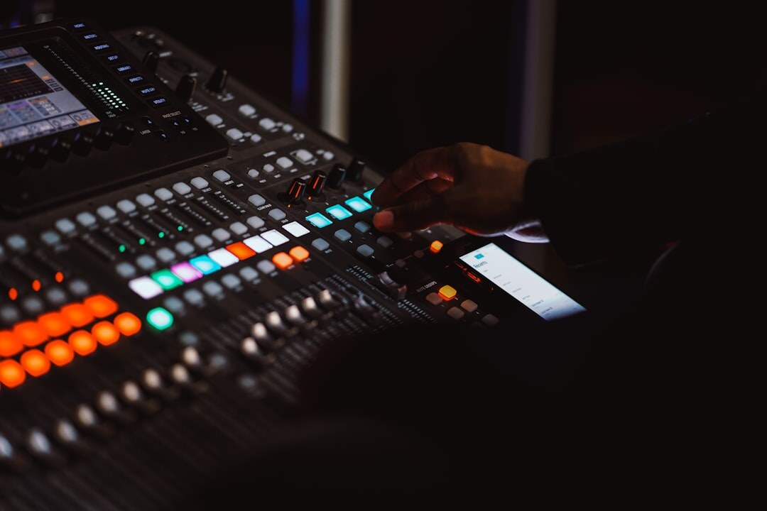 sound engineer mixing audio