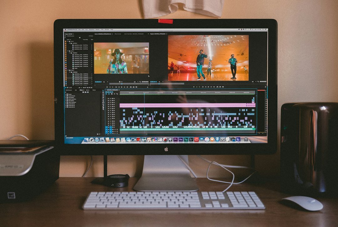 video editor at computer